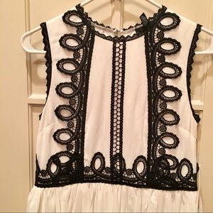 AQUA Black and White Detail Dress NWT